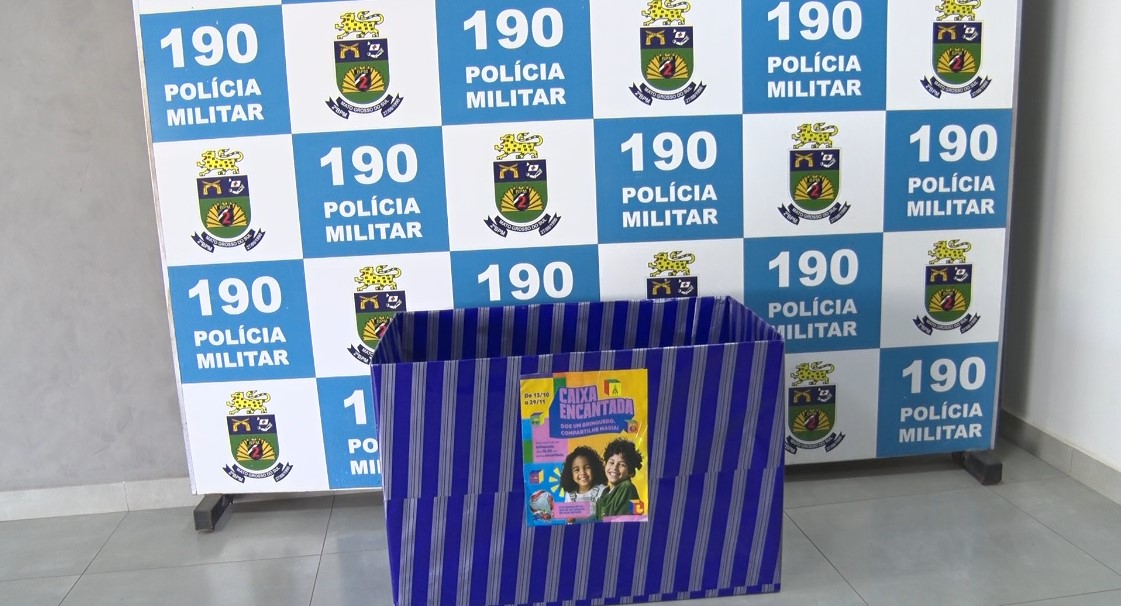 A Polícia Militar reforça que a participação da comunidade é essencial para garantir que crianças assistidas por projetos sociais tenham um Natal mais feliz e acolhedor. Foto: Reprodução/TVC HD.