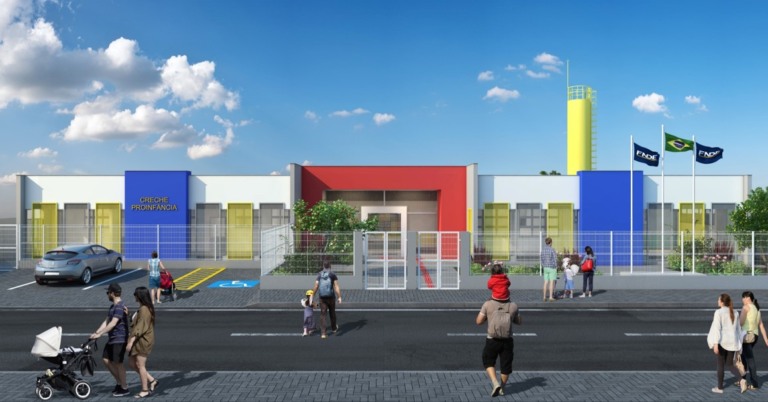 Modelo de CMEI que será construído no Bairro Tia Chica, em Aparecida do Taboado (FNDE)