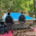 Piscina estava em uma casa de festas no Jardim Colibri - Foto: Divulgação/Batalhão de Choque