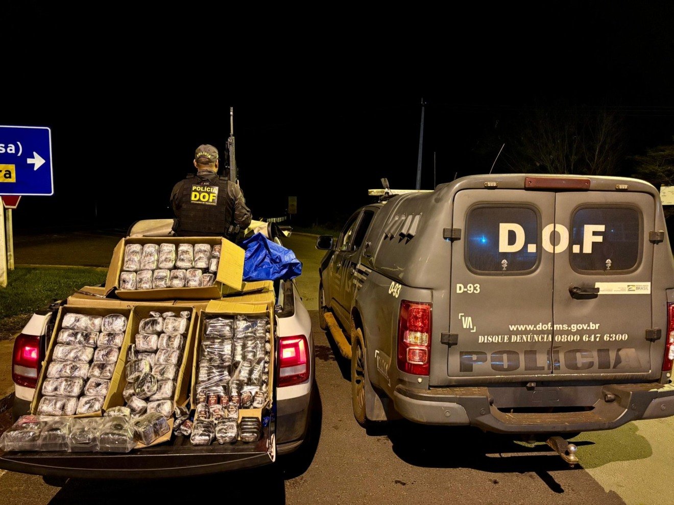 Entorpecente saiu de Pedro Juan Caballero e teria como destino Curitiba - Foto: Divulgação/DOF