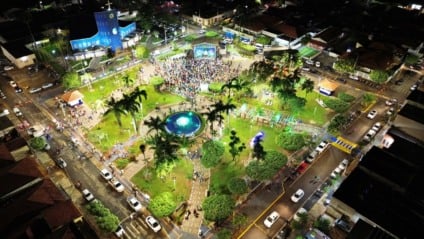 Praça da Matriz em Aparecida do Taboado, reinaugurada em março de 2024 (Foto: Daniel Silva/DICOM)