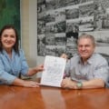 Vista aérea do Polo Empresarial Oeste com glebas disponíveis para novas plantas