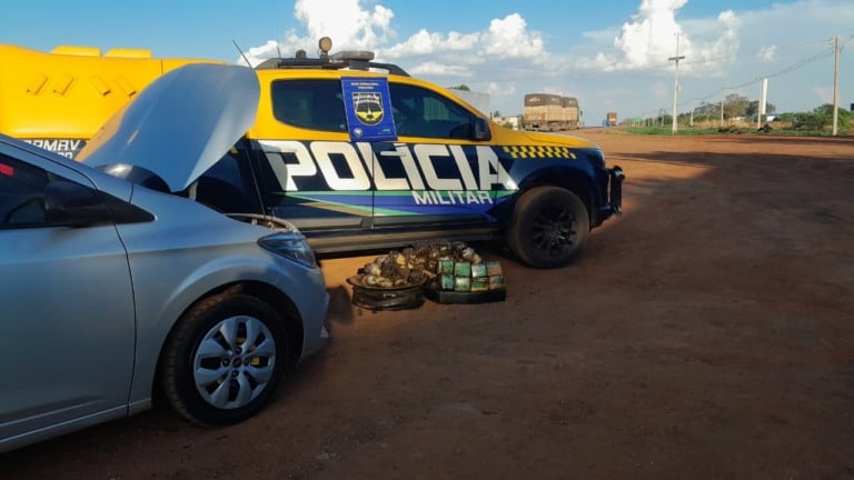 Haxixe e maconha apreendidos após vistoria em pneus na MS-497 (Paranaíba)