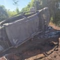 Motorista morre carbonizado após capotamento e incêndio em veículo na BR-158