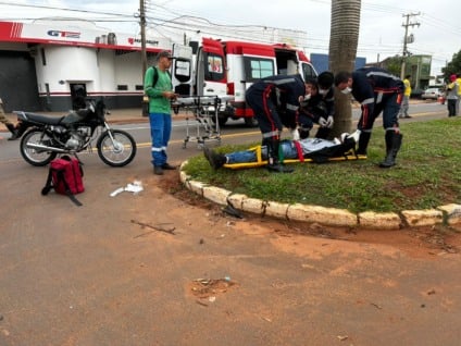 Motociclista fica ferido após colisão na avenida Ranulpho Marques Leal Motociclista fica ferido após colisão na avenida Ranulpho Marques Leal