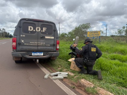 A ação ocorreu na MS-164, próximo ao Posto Fiscal Aquidabã, em Ponta Porã / Foto: DOF/Divulgação