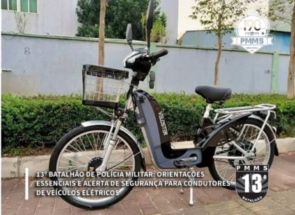 13ºBPMS explica diferenças entre bicicleta elétrica, veículo autopropelido e ciclomotor