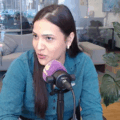 Cassiana de Germano, no estúdio da rádio Massa Dourados (Foto: Captura de Tela)