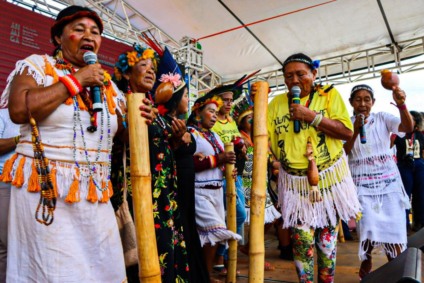 Mulheres indígenas guarani kaiowá e guarani ñandeva em Mato Grosso do Sul (Foto: Keila Guajajara/ MS)