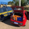 A PRF (Polícia Rodoviária Federal) apreendeu 589 quilos de maconha nesta quarta-feira (22), em Nova Alvorada do Sul. 
(Divulgação/PRF)