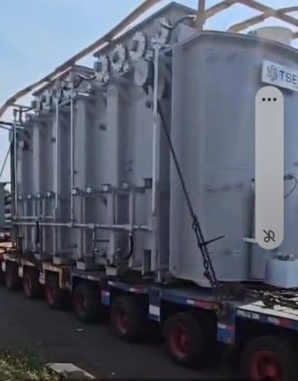 Transporte do transformador para a usina solar de Paranaíba deve reduzir a velocidade do tráfego entre 8h e 11h, nesta segunda-feira (6). (Foto: Reprodução/Redes Sociais)