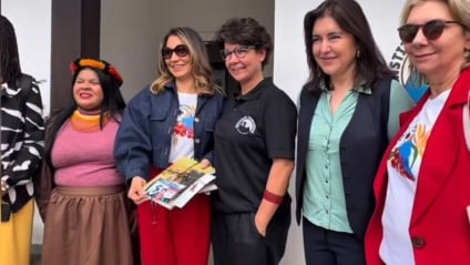 Da esquerda para direita: Sônia Guajajara, Janja Lula, Flávia Miranda e Simone Tebet - Foto: Redes Sociais
