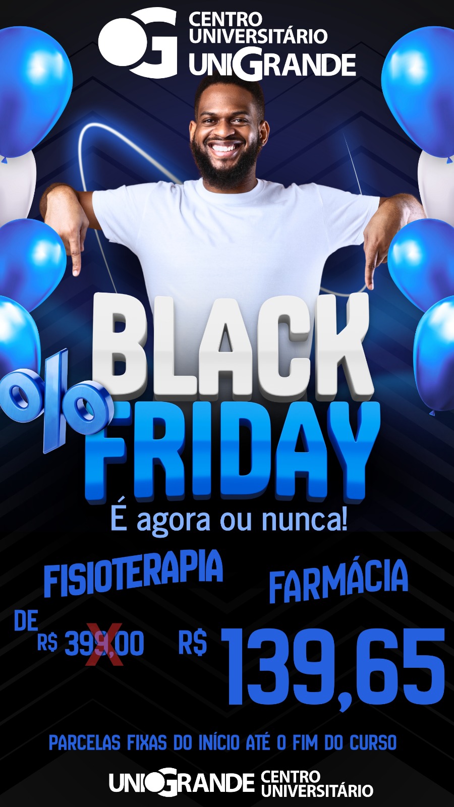 De R$ 399 por R$ 139,65: Fisioterapia e Farmácia com parcelas fixas até o fim na Black Unigrande! De R$ 399 por R$ 139,65: Fisioterapia e Farmácia com parcelas fixas até o fim na Black Unigrande!