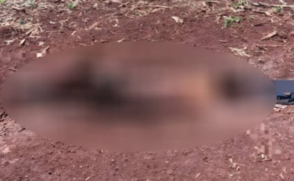 Corpo foi encontrado no dia 3/11, parcialmente enterrado em uma lavoura na zona rural de Nova Itamarati, distrito de Ponta Porã / Foto: Reprodução