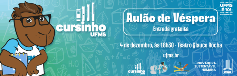 Aulão será realizado no dia 4 de dezembro, no Teatro Glauce Rocha - Foto: Divulgação/UFMS