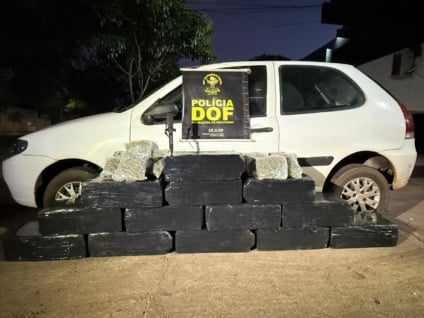 O material apreendido, avaliado em aproximadamente R$ 720 mil, foi encaminhado à Delegacia da Polícia Civil de Ponta Porã. (Divulgação/DOF)