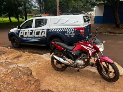 Moto foi recuperada / Foto: PMMS/Divulgação
