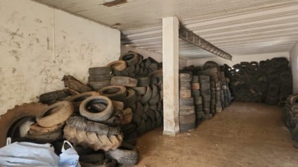 Ecoponto é o espaço onde são colocados os pneus inservíveis em Aparecida do Taboado (Foto: Sec. de Desenvolvimento e Meio Ambiente)