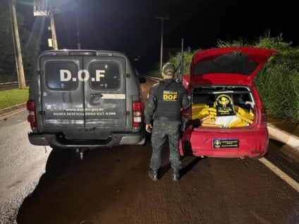 Homem afirmou que pegou a droga em Dourados e levaria até a cidade de Uberlândia (MG), onde receberia R$ 10 mil pelo transporte. / Foto: DOF/Reprodução