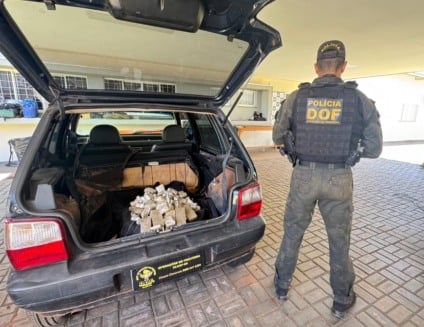 Droga estava escondida em compartimento oculto em veículo / Foto: DOF/Reprodução