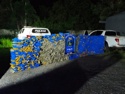 Polícia encontrou veículo abandonado na rodovia MS-384 - Reprodução/PMMS