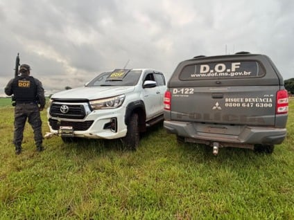Veículo havia sido roubado no ano passado, no Paraná / Foto: DOF/Divulgação