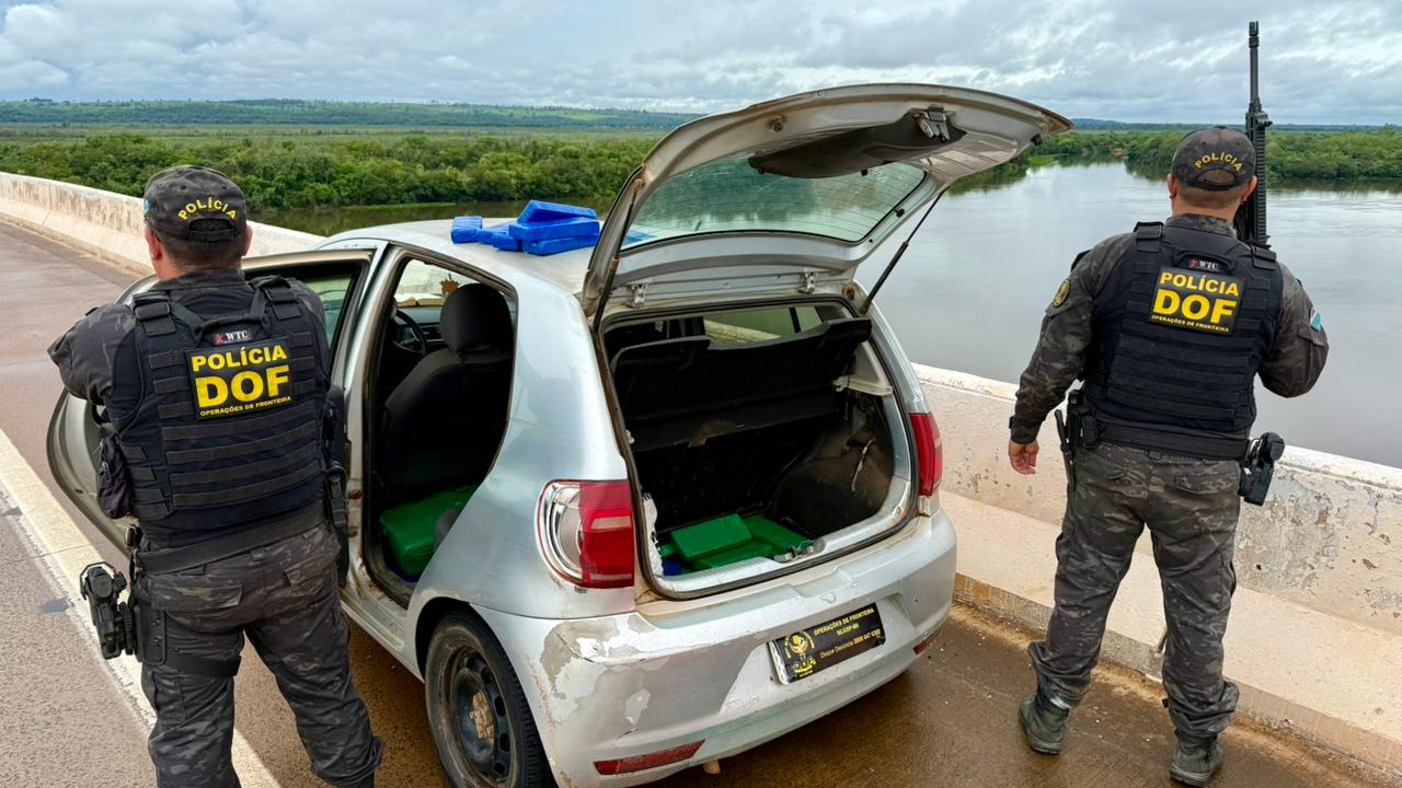 Casal pegou a droga no MS e levaria ao PR / Foto: DOF/Reprodução