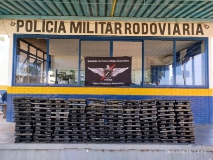 Entorpecente totalizou 353 kg. / Foto: BPMRv/Reprodução