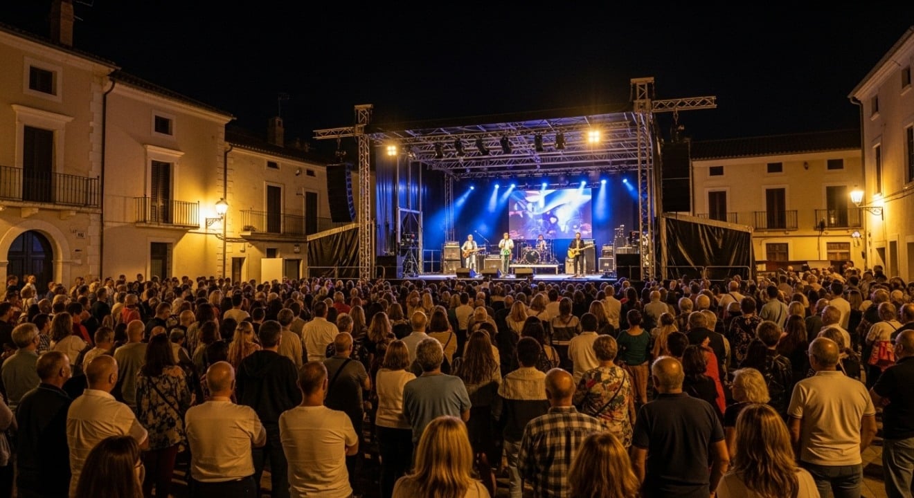 Painel de show com público e menção a direitos autorais no Mato Grosso do Sul Painel de show com público e menção a direitos autorais no Mato Grosso do Sul