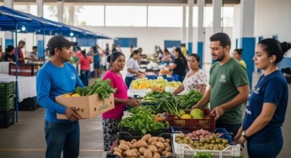 Agricultores familiares entregando alimentos para rede socioassistencial em MS