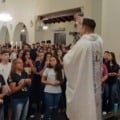 Benção das canetas já é tradição no Santuário (Foto: Reprodução/ Assessoria)