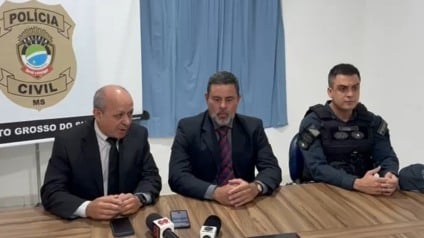 Coletiva de imprensa em Rochedo (Foto: Reprodução/ Captura de Tela)