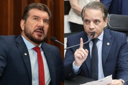 Plenário da Alems durante debate tenso sobre Operação Contenção, 4/11/2025