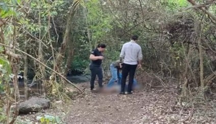 Corpo foi encontrado em região de mata, próximo ao córrego / Foto: Leandro Holsbach/Arquivo/Reprodução