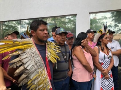 Dioni Alcantara toma posse na sede da Funai em Campo Grande (Foto: Karina Anunciato/ Massa CG)