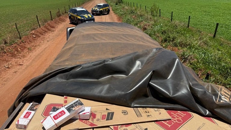 caminhão tinha sinais adulterados e registro de roubo (Foto: Reprodução/ PRF) caminhão tinha sinais adulterados e registro de roubo (Foto: Reprodução/ PRF)