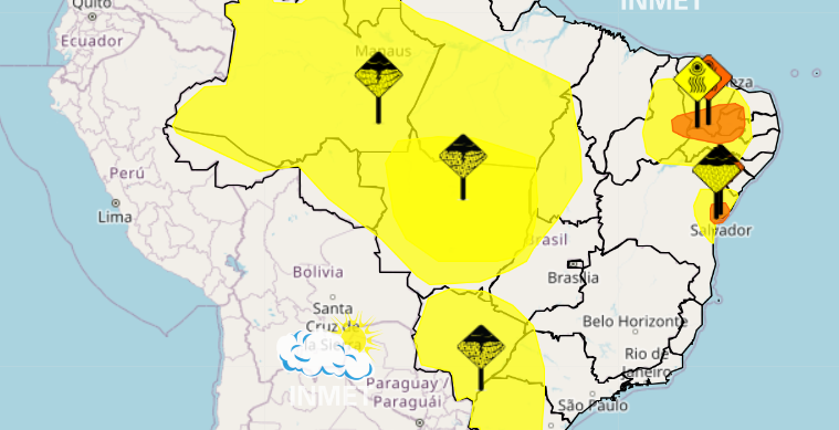 Alertas colocam Dourados com risco de tempestade entre hoje e sexta-feira (Reprodução)