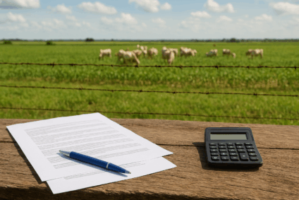 Legislação agrária, contratos de trabalho e crédito mais seletivo compõem um novo cenário jurídico e econômico para o produtor rural - Foto: Gerada por IA/ Arthur Ayres Portal RCN67