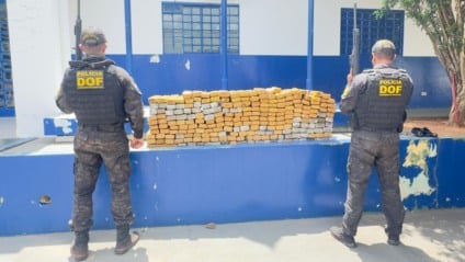 Caminhão seguia de Campo Grande para o Pará, segundo a polícia (Foto: Reprodução/ DOF)