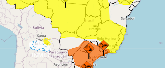 O aviso aponta a possibilidade de rajadas de vento entre 60 km/h e 100 km/h. (Foto: Reprodução)