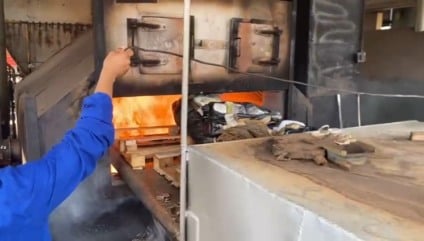 59 quilos de entorpecentes foram destruídos após a incineração (Foto: Polícia Civil)