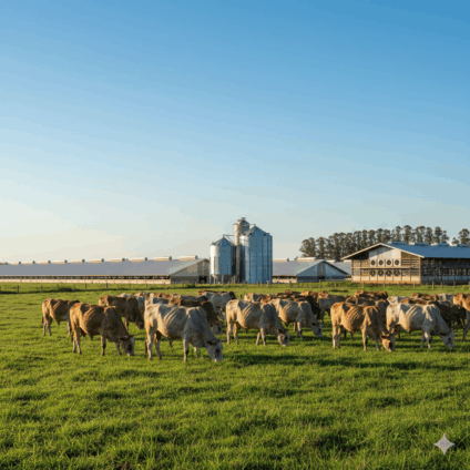 Menor oferta de boi e expansão de aves e suínos devem marcar o novo ciclo da pecuária brasileira - Foto: Gerada por IA/ Arthur Ayres