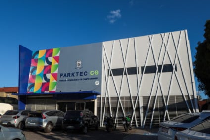 Fachada do Parktec CG, polo de inovação e tecnologia de Campo Grande. (Foto: Assessoria Parktec) 