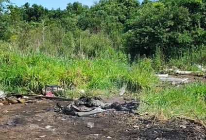 Corpo foi encontrado ainda em chamas / Foto: Sidnei Bronka/Reprodução/Redes Sociais