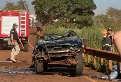 Acidente grave na BR-267 em Maracaju (Foto: Hosana de Lourdes/Tudo do MS)