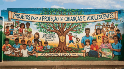 Reunião com representantes de organizações sociais discutindo projetos para crianças e adolescentes em Mato Grosso do Sul.
