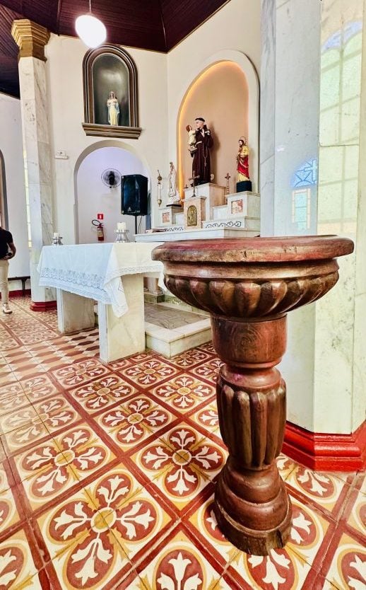 A pia representa renascimento espiritual. - Foto: Divulgação.