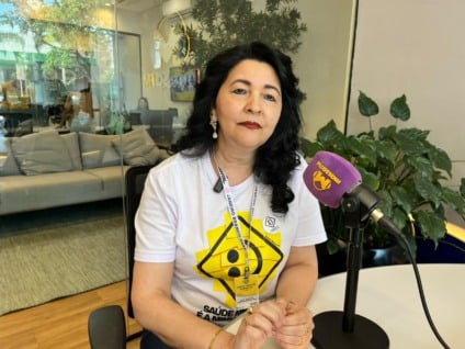 Entrevista com Clarice Peixoto representante do Instituto de Desenvolvimento Humano Janeiro Branco em Dourados. (Foto: Raíssa Vitória)