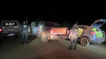 DOF recupera dois veículos roubados e apreende mais de 2 toneladas de drogas em Rio Brilhante