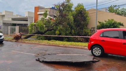 Rua Rachid Neder, um dos pontos mais afetados pela chuva na Capital (Foto: Gabriel do Carmo/ CG)